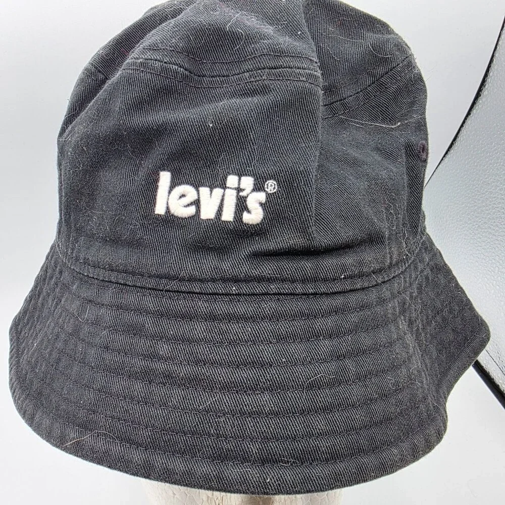 Levis Bucket Hat Unisex Black Casual Headwear Outdoors Walking Summer Fashion